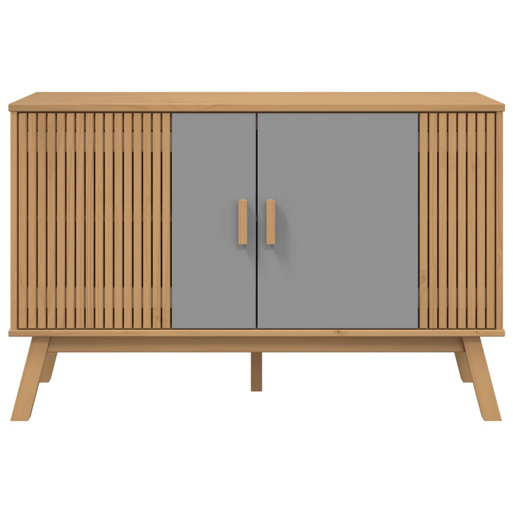 OLDEN Solid Wood Pine Sideboard - Grey & Brown, 114x43x73.5 cm | Stylish Home Storage Solution - Premium  from Home Treasures - Just £149.99! Shop now at Home Treasures