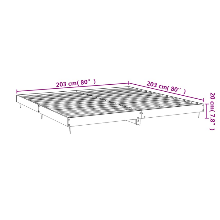 Concrete Grey Bed Frame 200x200cm - Engineered Wood & Metal, Sturdy Design - Emperor - Premium  from Home Treasures - Just £126.99! Shop now at Home Treasures