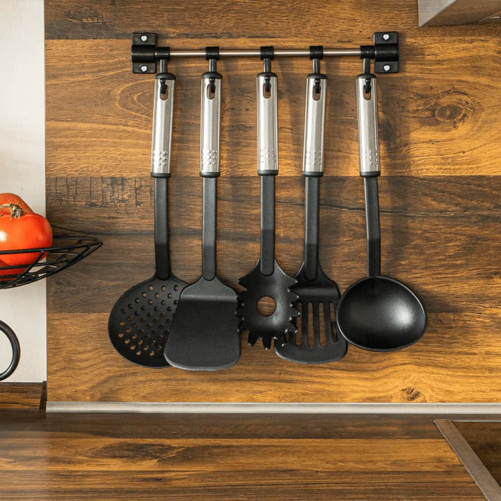 HI 6 Piece Kitchen Tool Set - Black and Silver | Durable Cooking Utensils with Stainless Steel Handles - Premium  from Home Treasures - Just £24.99! Shop now at Home Treasures