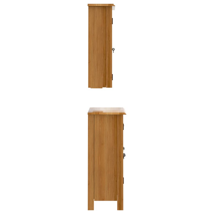 4 Piece Solid Pine Wood Bathroom Furniture Set – Space-Saving, Rustic, Ample Storage - Premium  from Home Treasures - Just £552.99! Shop now at Home Treasures