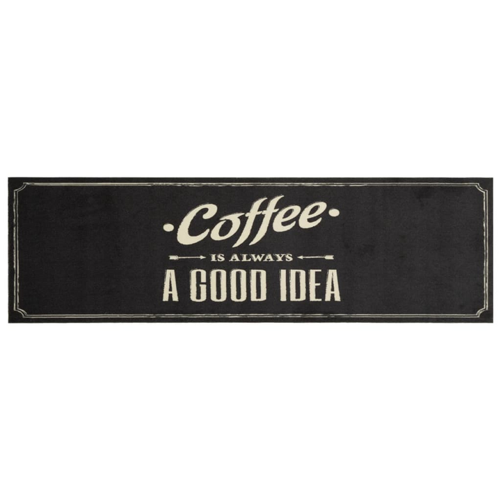 Washable Velvet Kitchen Runner Rug with Coffee Text Print, 45x150 cm - Slip-Resistant & Ultra Soft - Premium  from Home Treasures - Just £20.99! Shop now at Home Treasures