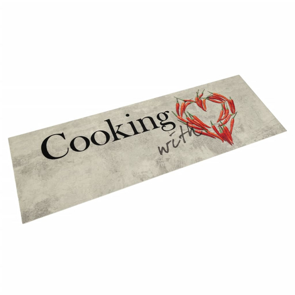 Washable Velvet Kitchen Rug with Peper Cooking Print - Non-Slip, 60x180 cm, Machine Washable - Premium  from Home Treasures - Just £33.99! Shop now at Home Treasures