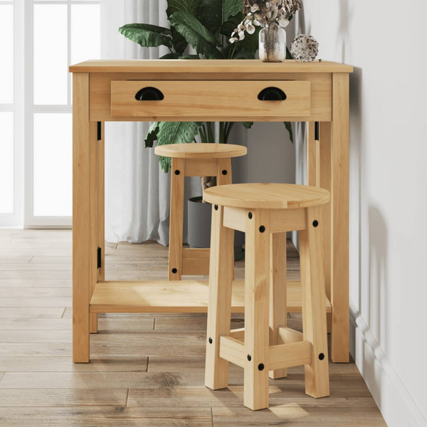 3 Piece Bar Set | Rustic Solid Pine Wood | Foldable Tabletop for Kitchen & Dining - Premium  from Home Treasures - Just £186.99! Shop now at Home Treasures