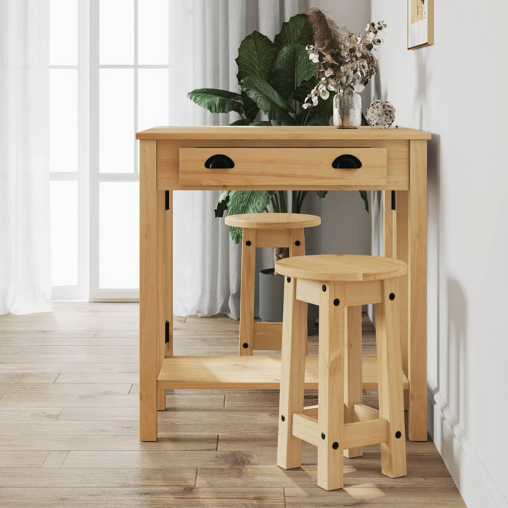 3 Piece Bar Set | Rustic Solid Pine Wood | Foldable Tabletop for Kitchen & Dining - Premium  from Home Treasures - Just £186.99! Shop now at Home Treasures