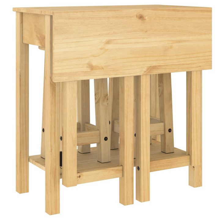 3 Piece Bar Set | Rustic Solid Pine Wood | Foldable Tabletop for Kitchen & Dining - Premium  from Home Treasures - Just £186.99! Shop now at Home Treasures