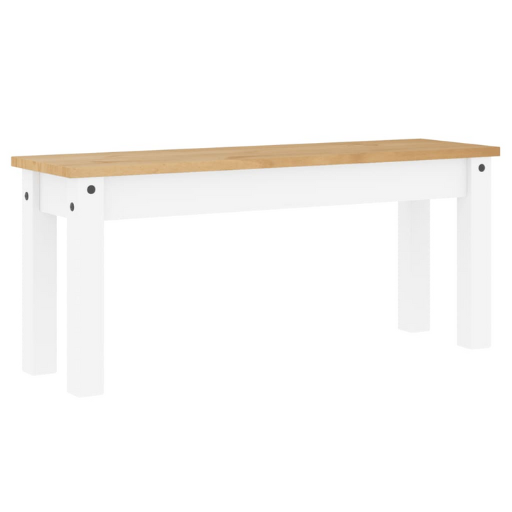 PANAMA White Dining Bench - Rustic Solid Pine Wood | 105x30x45 cm - Premium  from Home Treasures - Just £96.99! Shop now at Home Treasures