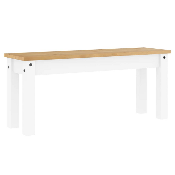 PANAMA White Dining Bench - Rustic Solid Pine Wood | 105x30x45 cm - Premium  from Home Treasures - Just £96.99! Shop now at Home Treasures