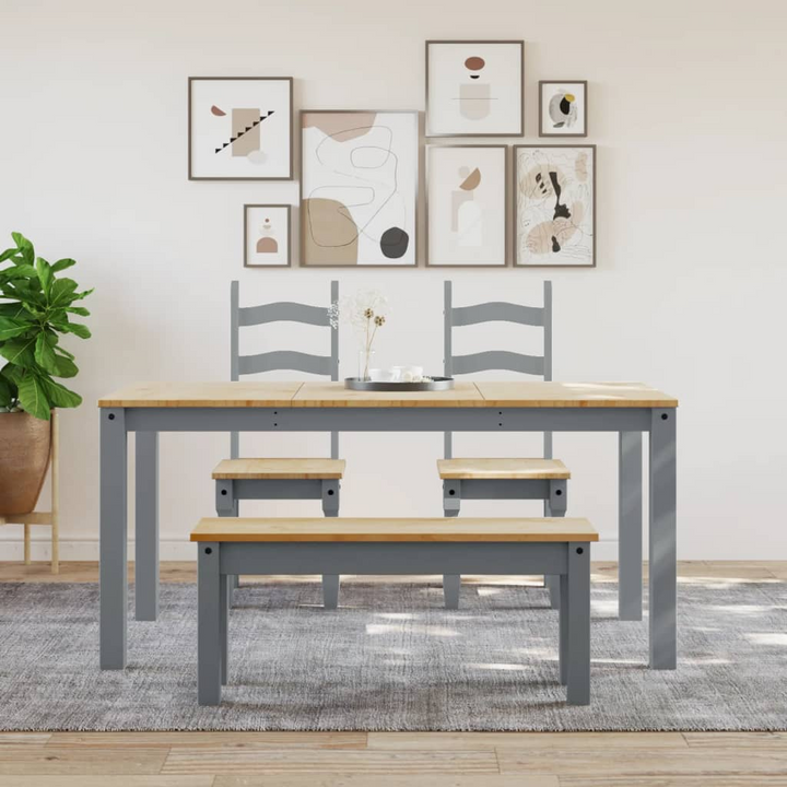 PANAMA Solid Pinewood Dining Bench in Grey - 105x30x45 cm | Rustic Charm for Dining Room & Kitchen - Premium  from Home Treasures - Just £86.99! Shop now at Home Treasures