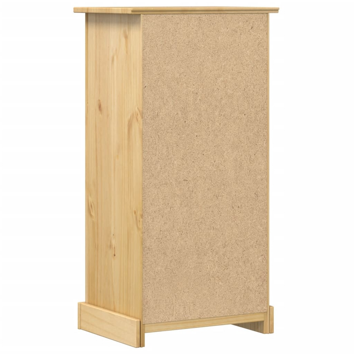 CORONA Solid Pine Wood Bedside Cabinet with 5 Drawers in Honey Wax Finish - 53x39x103 cm - Premium  from Home Treasures - Just £128.99! Shop now at Home Treasures