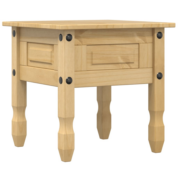 CORONA Rustic Solid Pine Wood Side Table with Drawer & Metal Handle - 50x50x50 cm, Honey Wax Finish - Premium  from Home Treasures - Just £64.99! Shop now at Home Treasures