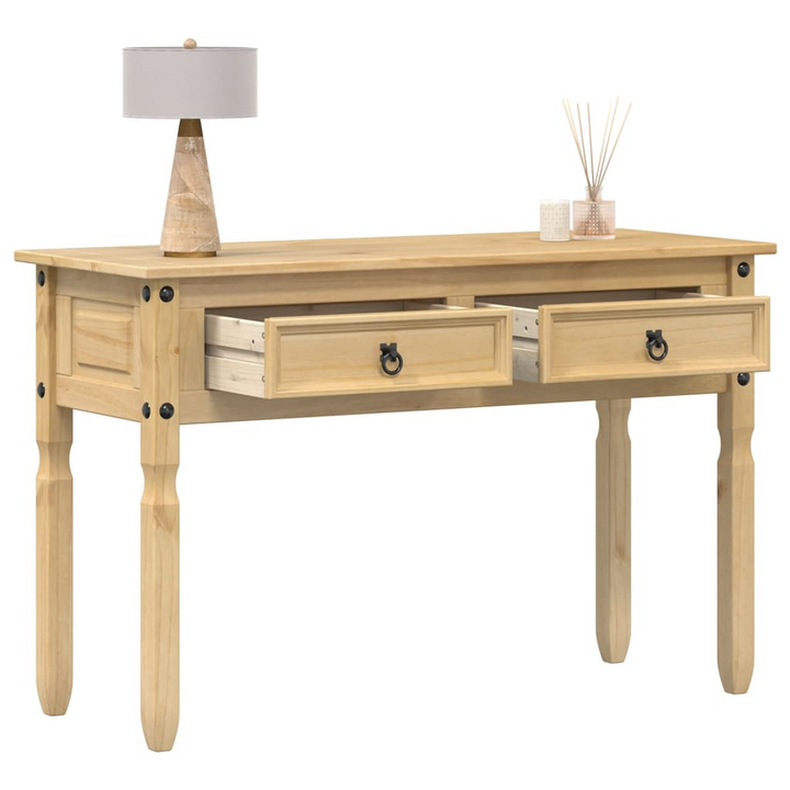 CORONA Solid Wood Pine Console Table - Rustic Hallway Entryway Table with Drawers and Shelf - Premium  from Home Treasures - Just £115.99! Shop now at Home Treasures