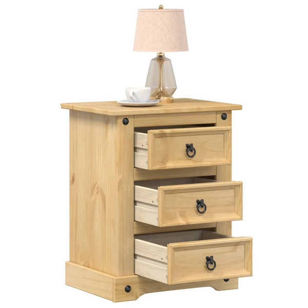 CORONA Solid Pine Wood Bedside Cabinet | 53x39x66 cm – Elegant & Durable Storage Solution - Premium  from Home Treasures - Just £91.99! Shop now at Home Treasures