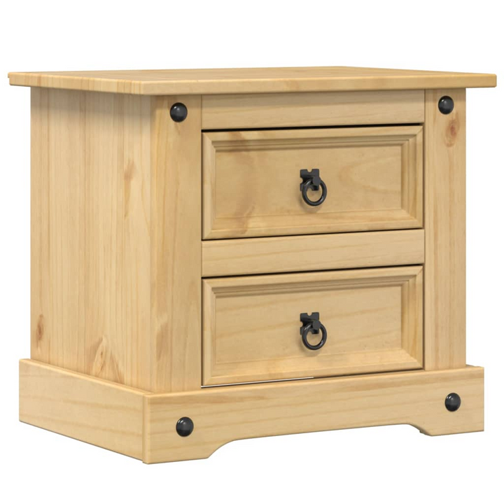 CORONA Solid Pine Wood Bedside Cabinet with 2 Drawers – Rustic & Durable Nightstand – 53x39x50 cm - Premium  from Home Treasures - Just £70.99! Shop now at Home Treasures