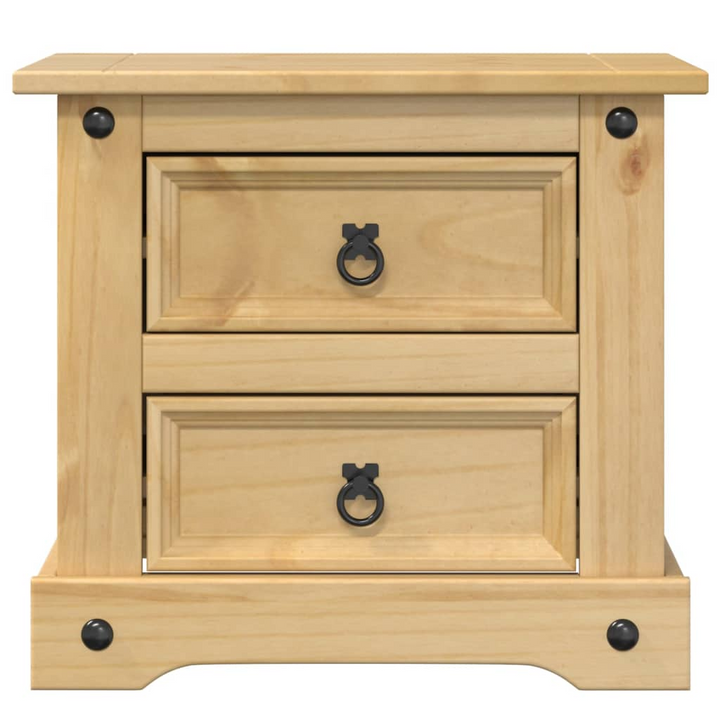 CORONA Solid Pine Wood Bedside Cabinet with 2 Drawers – Rustic & Durable Nightstand – 53x39x50 cm - Premium  from Home Treasures - Just £70.99! Shop now at Home Treasures