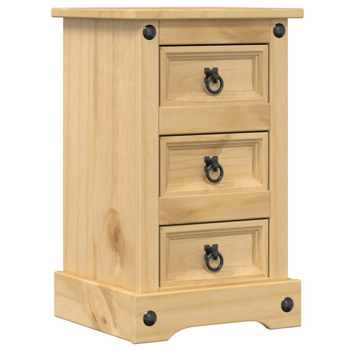 CORONA Solid Pine Wood Bedside Cabinet - Durable, Rustic Charm with Ample Storage (35x32.5x58 cm) - Premium  from Home Treasures - Just £62.99! Shop now at Home Treasures