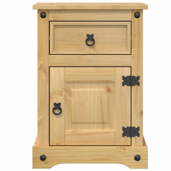 CORONA Bedside Cabinet 45x35x64 cm – Solid Pine Wood Nightstand with Drawer and Compartment, Rustic Honey Finish - Premium  from Home Treasures - Just £74.99! Shop now at Home Treasures