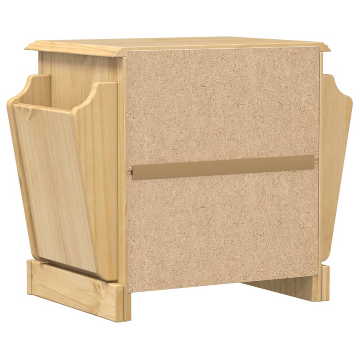 CORONA Bedside Cabinet 45x35x47.5 cm - Rustic Solid Pine Wood Nightstand with Ample Storage and Elegant Metal Handles - Premium  from Home Treasures - Just £68.99! Shop now at Home Treasures