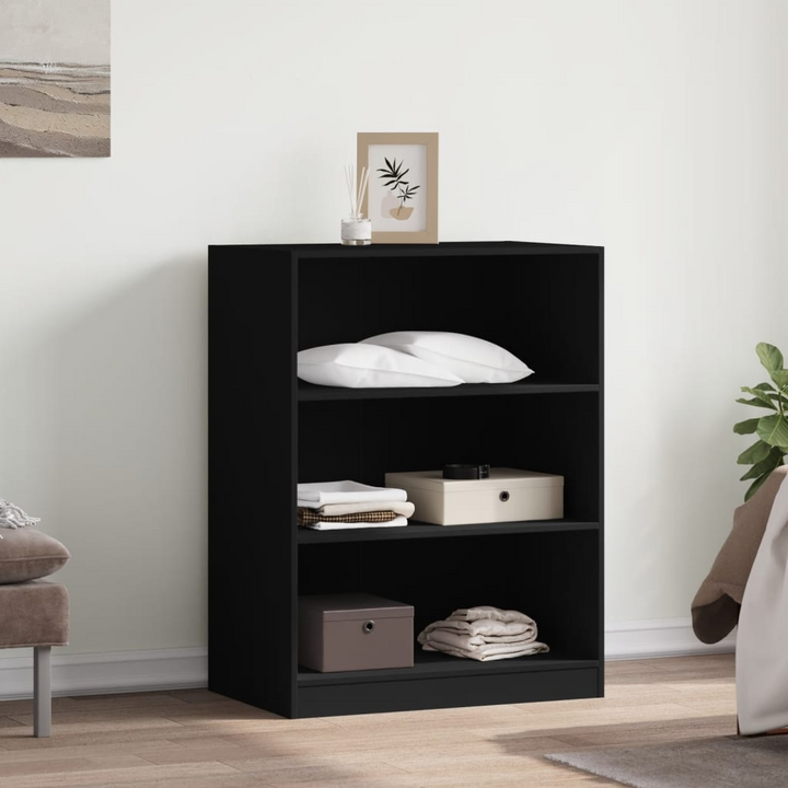 Compact & Durable Black Wardrobe 77x48x102 cm in Engineered Wood – Perfect Closet Organizer - Premium  from Home Treasures - Just £96.99! Shop now at Home Treasures