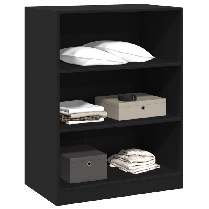 Compact & Durable Black Wardrobe 77x48x102 cm in Engineered Wood – Perfect Closet Organizer - Premium  from Home Treasures - Just £96.99! Shop now at Home Treasures