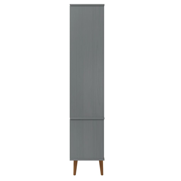 MOLDE Vitrine Cabinet 90x35x175 cm Grey - Solid Wood Pine Storage Unit with Tempered Glass Doors | Stylish Scandinavian Design - Premium  from Home Treasures - Just £321.99! Shop now at Home Treasures