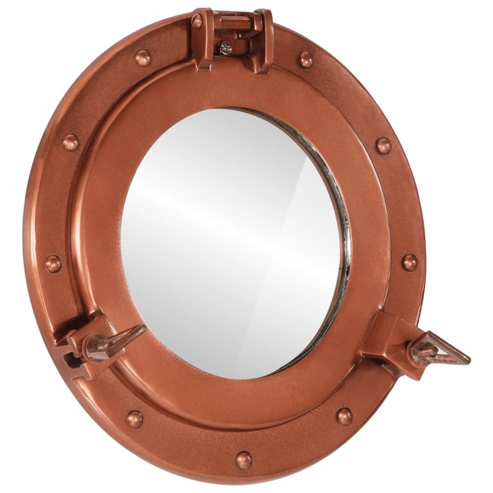 Porthole Mirror Wall Hanging Ø30 cm - Nautical Aluminium and Glass Decor for Home & Office - Premium  from Home Treasures - Just £50.99! Shop now at Home Treasures