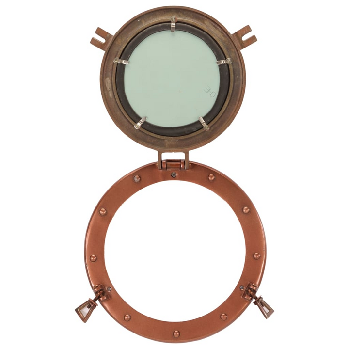 Porthole Mirror Wall Hanging Ø30 cm - Nautical Aluminium and Glass Decor for Home & Office - Premium  from Home Treasures - Just £50.99! Shop now at Home Treasures