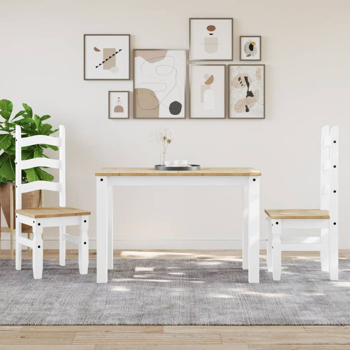 PANAMA White Dining Table - Solid Pine Wood, Minimalist & Elegant Design for Kitchen & Dining Room, 117x60x75 cm - Premium  from Home Treasures - Just £144.99! Shop now at Home Treasures