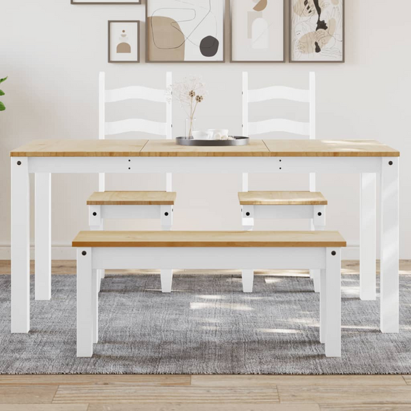 PANAMA White Dining Table - Solid Pine Wood | 160x80x75 cm | Minimalist & Elegant | Easy to Clean - Premium  from Home Treasures - Just £202.99! Shop now at Home Treasures