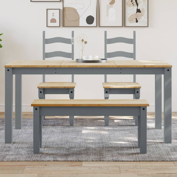 PANAMA Dining Table in Grey - 160x80x75 cm | Rustic Solid Pine Wood Table for Dining Room/Kitchen - Premium  from Home Treasures - Just £202.99! Shop now at Home Treasures