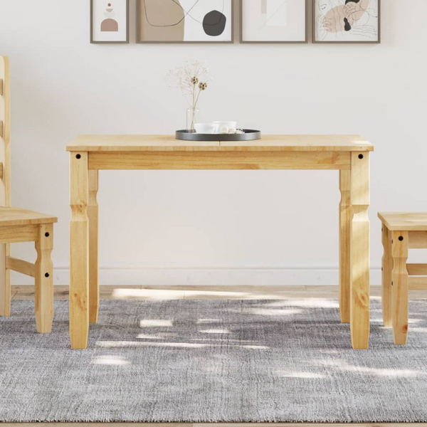 CORONA Dining Table - Rustic Solid Pine Wood, 112x60x75 cm, Honey Wax Finish | Elegant Minimalist Design for Kitchen or Dining Room - Premium  from Home Treasures - Just £149.99! Shop now at Home Treasures