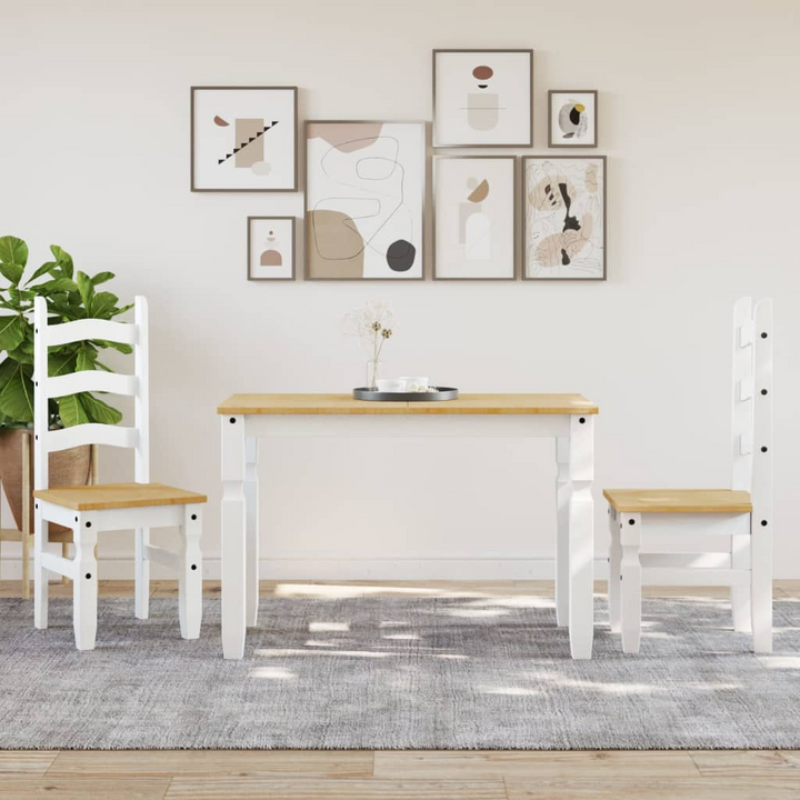 CORONA Solid Pine Wood Dining Table in White 112x60x75cm | Elegant & Minimalist Design for Kitchens & Dining Rooms - Premium  from Home Treasures - Just £154.99! Shop now at Home Treasures