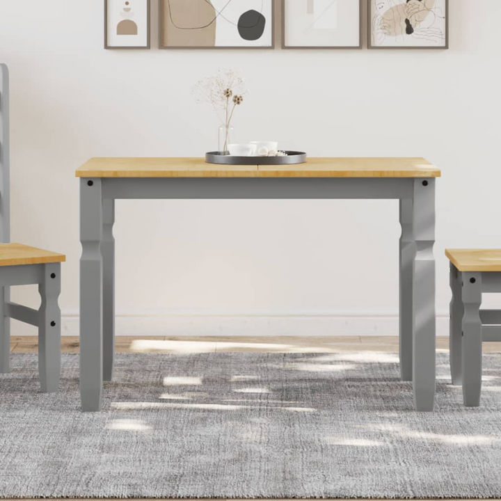 Stylish & Minimalist CORONA Dining Table in Grey – Solid Pine Wood, 112x60x75 cm - Premium  from Home Treasures - Just £154.99! Shop now at Home Treasures