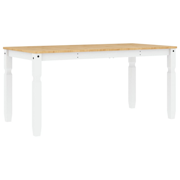 CORONA Rustic White Dining Table - 160x80x75 cm Solid Pine Wood - Premium  from Home Treasures - Just £211.99! Shop now at Home Treasures