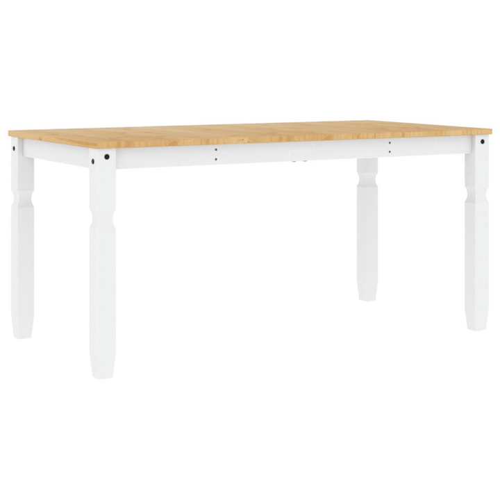 CORONA Rustic White Dining Table - 160x80x75 cm Solid Pine Wood - Premium  from Home Treasures - Just £211.99! Shop now at Home Treasures