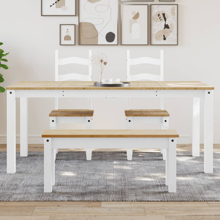 PANAMA Dining Table in White - 180x90x75 cm, Solid Pine Wood with Rustic Charm - Premium  from Home Treasures - Just £241.99! Shop now at Home Treasures