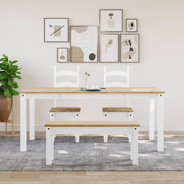 PANAMA Dining Table in White - 180x90x75 cm, Solid Pine Wood with Rustic Charm - Premium  from Home Treasures - Just £241.99! Shop now at Home Treasures