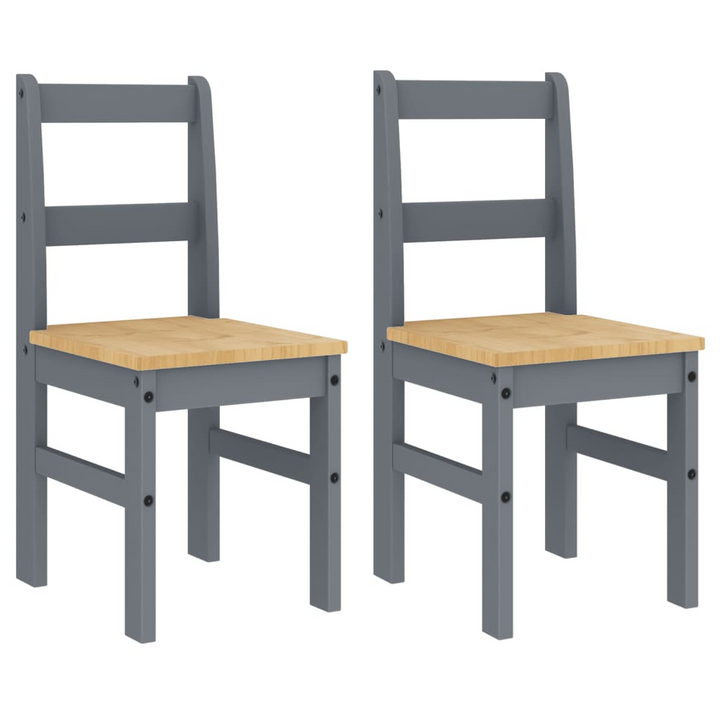 PANAMA Dining Chairs 2 pcs in Grey - 40x46x90 cm Solid Pine Wood, Elegant & Timeless Design - Premium  from Home Treasures - Just £113.99! Shop now at Home Treasures