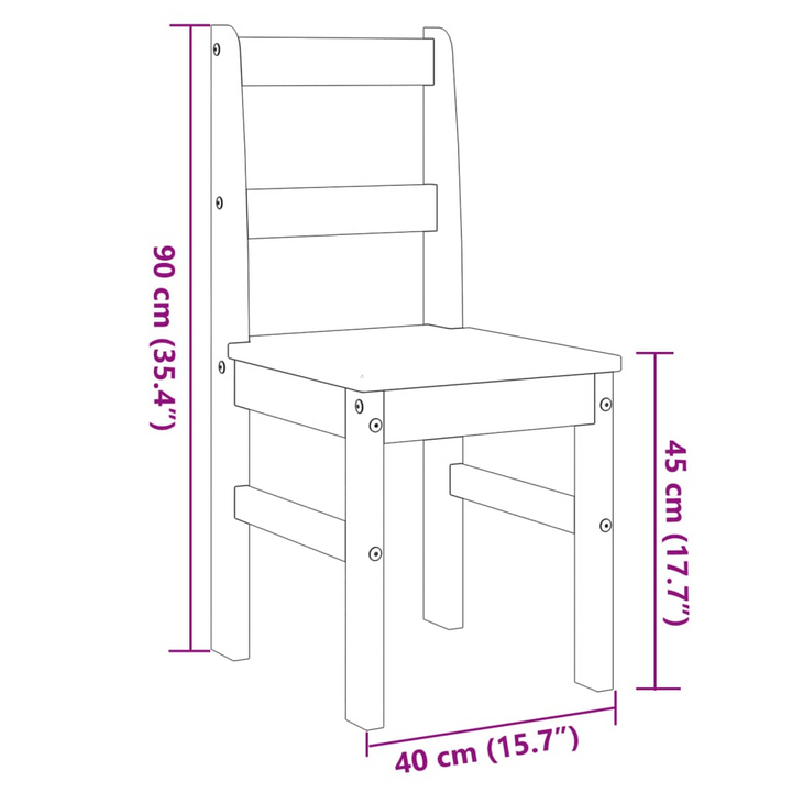 PANAMA Dining Chairs 2 pcs in Grey - 40x46x90 cm Solid Pine Wood, Elegant & Timeless Design - Premium  from Home Treasures - Just £113.99! Shop now at Home Treasures