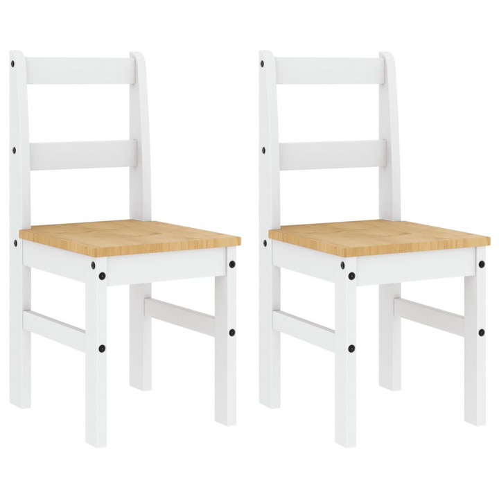 PANAMA Set of 2 Solid Pine Wood Dining Chairs in White - 40x46x90 cm | Elegant & Durable Seating - Premium  from Home Treasures - Just £113.99! Shop now at Home Treasures