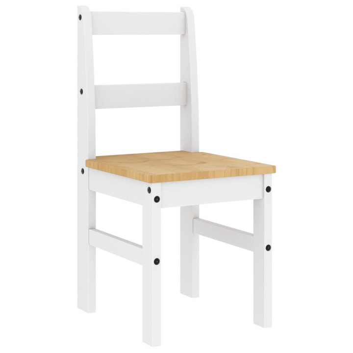 PANAMA Set of 2 Solid Pine Wood Dining Chairs in White - 40x46x90 cm | Elegant & Durable Seating - Premium  from Home Treasures - Just £113.99! Shop now at Home Treasures