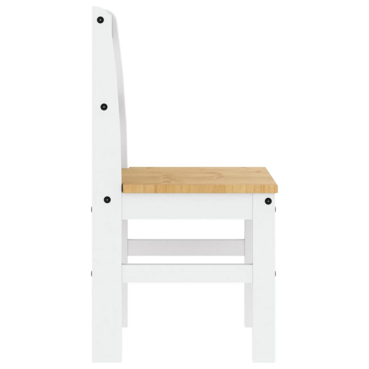 PANAMA Set of 2 Solid Pine Wood Dining Chairs in White - 40x46x90 cm | Elegant & Durable Seating - Premium  from Home Treasures - Just £113.99! Shop now at Home Treasures