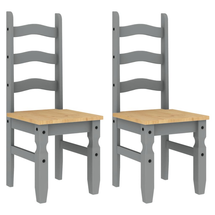 CORONA Dining Chairs in Grey - Solid Wood Pine, Set of 2, Elegant & Timeless Design - Premium  from Home Treasures - Just £152.99! Shop now at Home Treasures