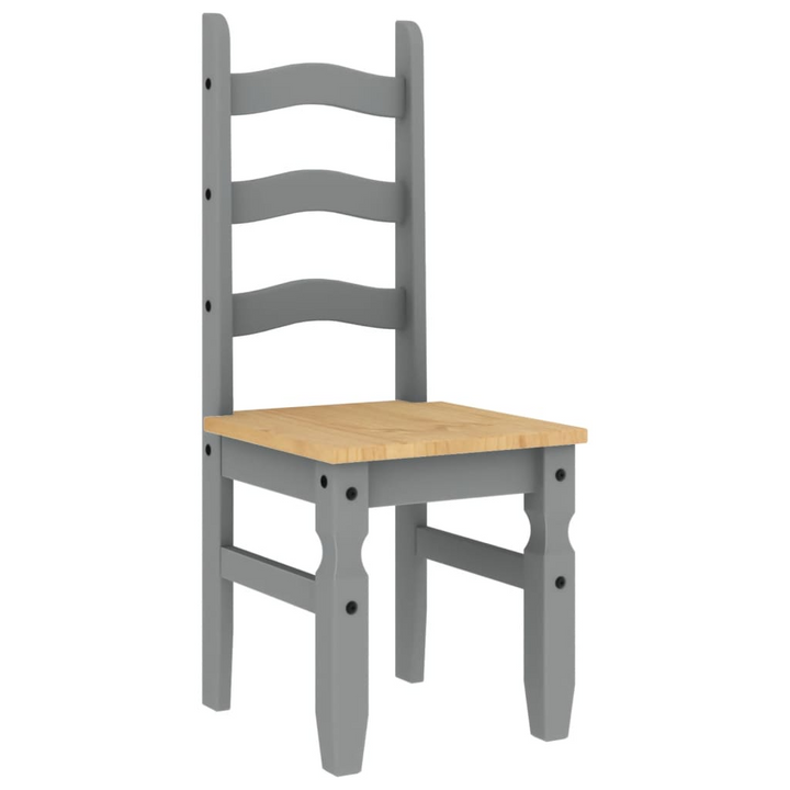 CORONA Dining Chairs in Grey - Solid Wood Pine, Set of 2, Elegant & Timeless Design - Premium  from Home Treasures - Just £152.99! Shop now at Home Treasures