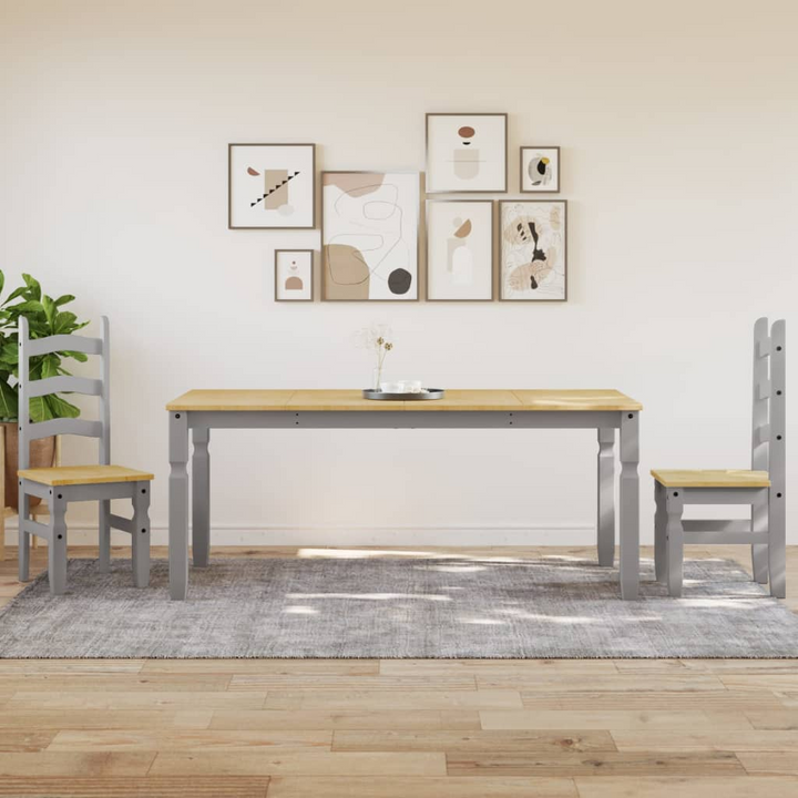 CORONA Dining Table in Grey - 180x90x75 cm | Solid Pine Wood | Elegant & Rustic Charm - Premium  from Home Treasures - Just £249.99! Shop now at Home Treasures