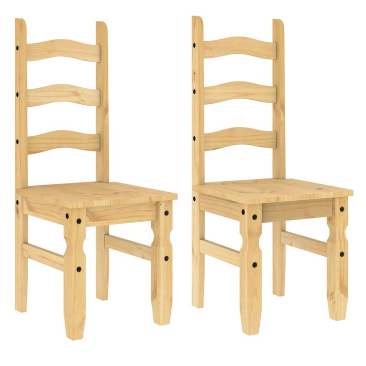 CORONA Dining Chairs Set of 2 - Solid Pine Wood, Honey Wax Finish, 42x47x107 cm - Rustic & Elegant Seating - Premium  from Home Treasures - Just £146.99! Shop now at Home Treasures