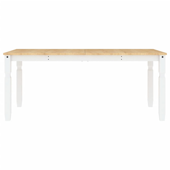 CORONA Solid Pine Wood Dining Table in White, Rustic Minimalist, 180x90x75 cm - Premium  from Home Treasures - Just £249.99! Shop now at Home Treasures