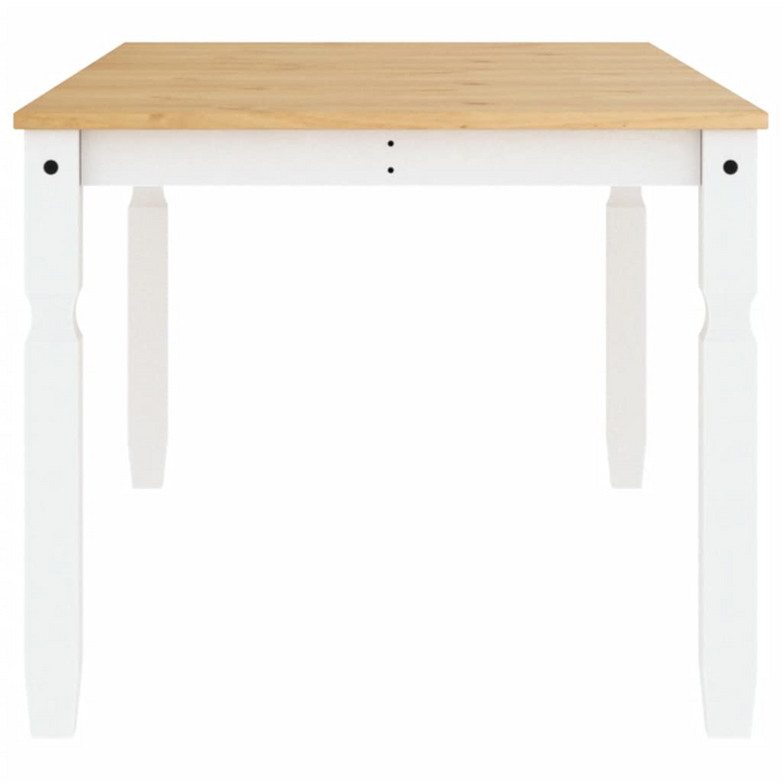 CORONA Solid Pine Wood Dining Table in White, Rustic Minimalist, 180x90x75 cm - Premium  from Home Treasures - Just £249.99! Shop now at Home Treasures