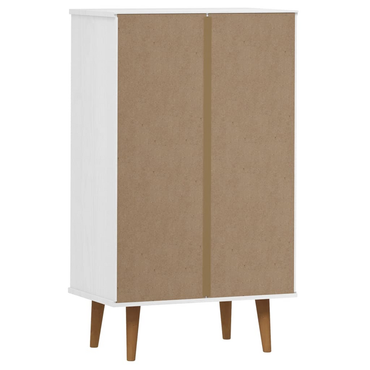 MOLDE White Shoe Cabinet - Solid Pine Wood, 2 Flip-Drawers, 1 Drawer, 59.5x35x103 cm - Elegant & Durable Storage Solution - Premium  from Home Treasures - Just £141.99! Shop now at Home Treasures