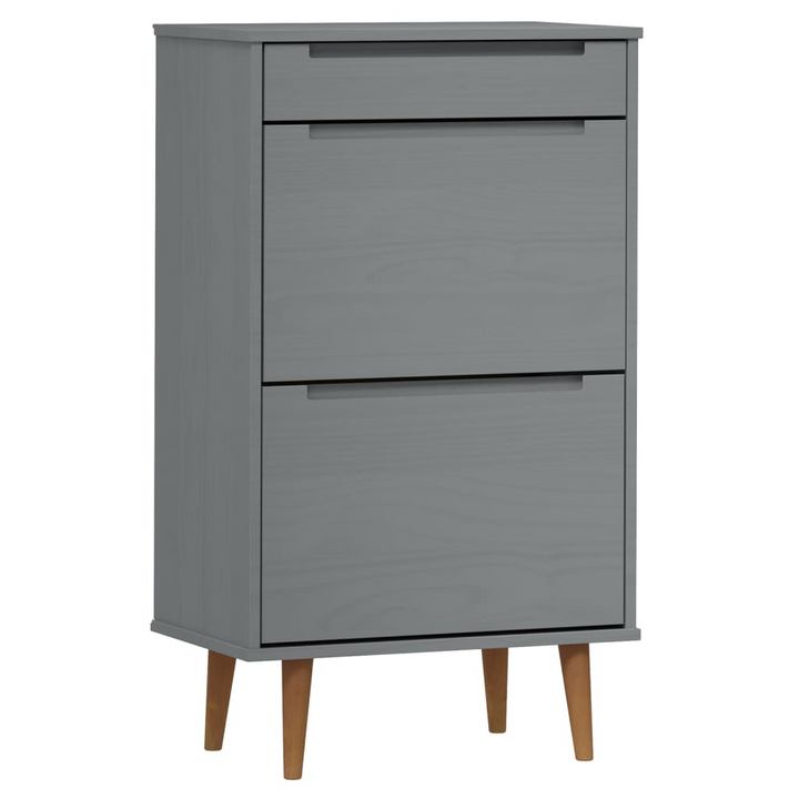 MOLDE Grey Shoe Cabinet - Solid Pine Wood, Elegant 59.5x35x103 cm Footwear Storage Solution - Premium  from Home Treasures - Just £141.99! Shop now at Home Treasures