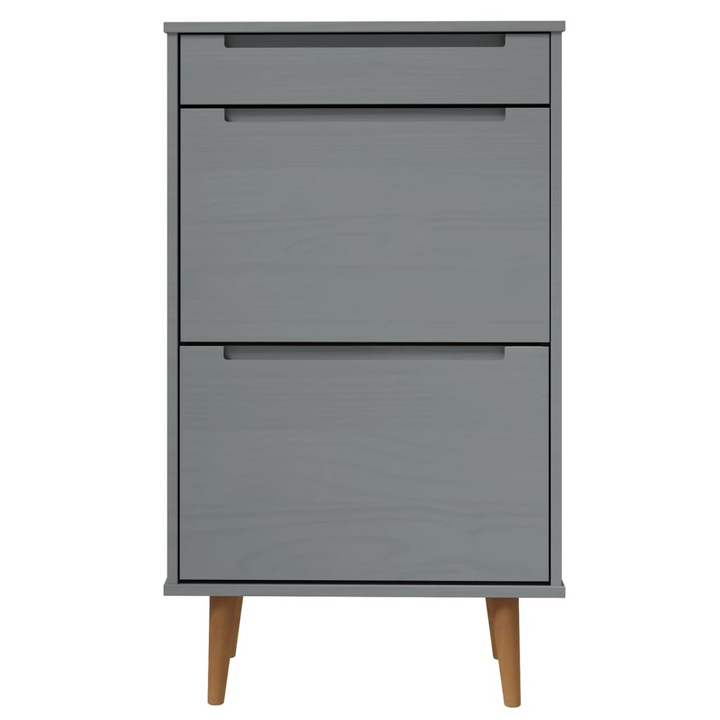 MOLDE Grey Shoe Cabinet - Solid Pine Wood, Elegant 59.5x35x103 cm Footwear Storage Solution - Premium  from Home Treasures - Just £141.99! Shop now at Home Treasures